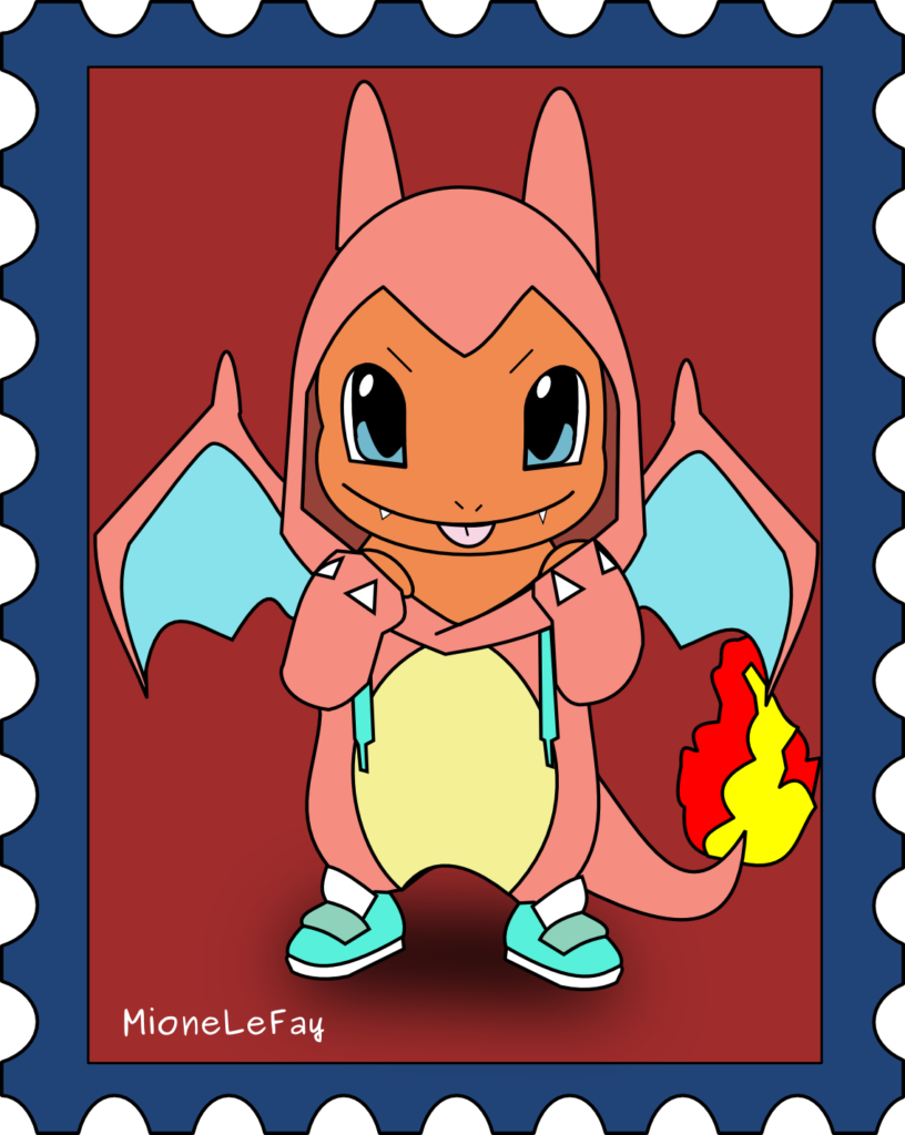 Charmander vestido de Charizard